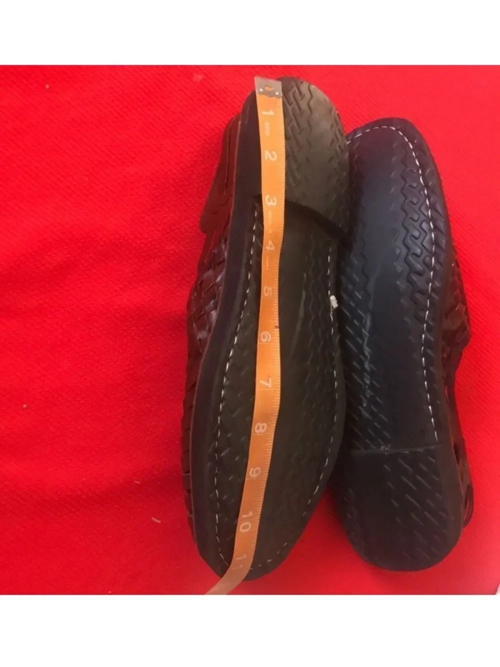 Men’s Brown Woven Leather Slip-On Shoes 29 Mexico US 10.5